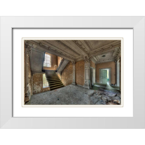 Chateau Rochendaal III White Modern Wood Framed Art Print with Double Matting by Sneeuw, Ivo