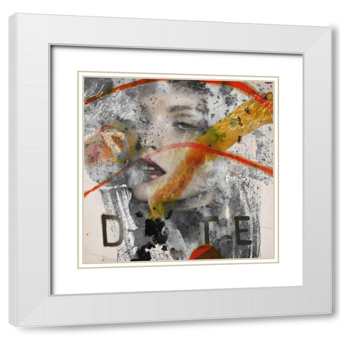 Sensations White Modern Wood Framed Art Print with Double Matting by Baker, Micha