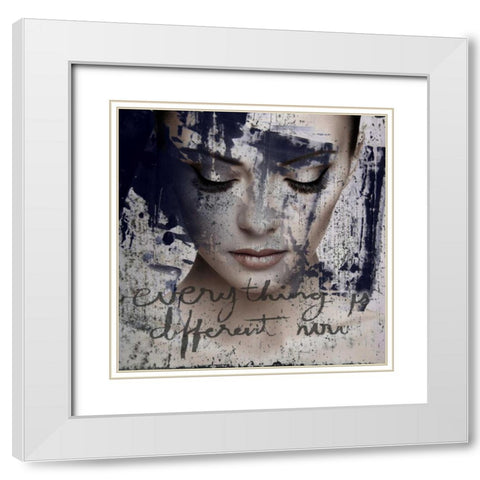 Patience White Modern Wood Framed Art Print with Double Matting by Baker, Micha