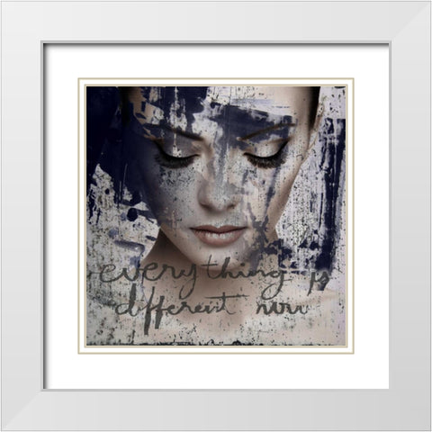 Patience White Modern Wood Framed Art Print with Double Matting by Baker, Micha