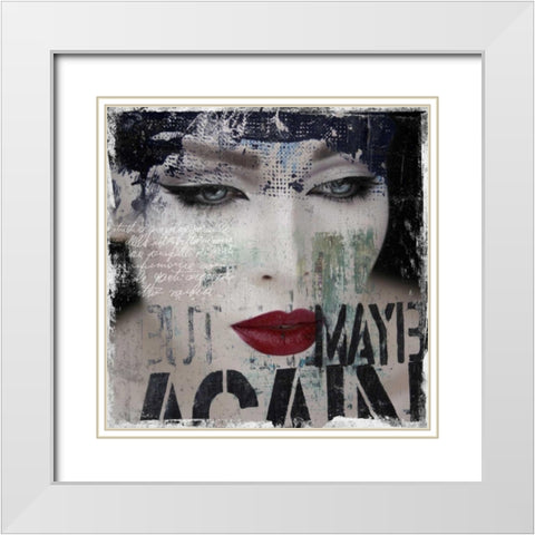 Regrets II White Modern Wood Framed Art Print with Double Matting by Baker, Micha