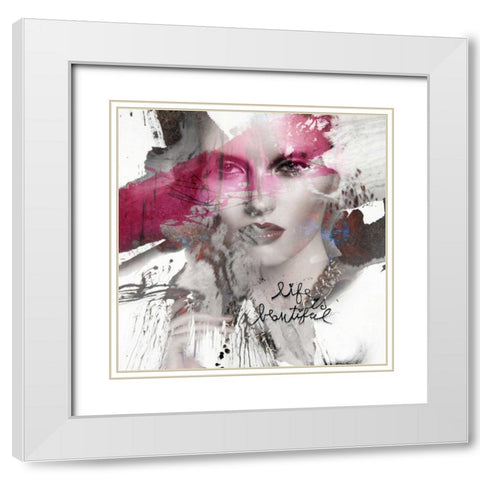 Life is beautiful  White Modern Wood Framed Art Print with Double Matting by Baker, Micha