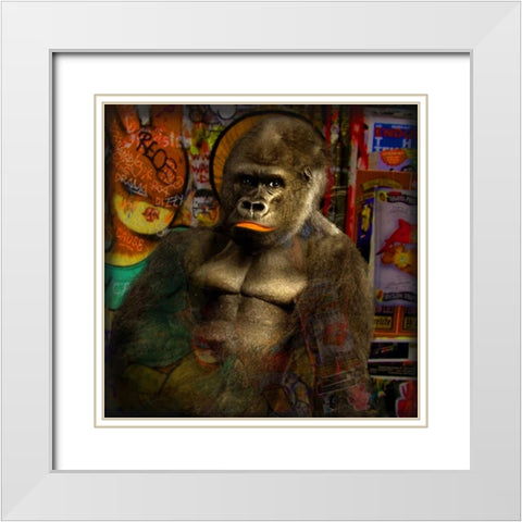 Mister Big White Modern Wood Framed Art Print with Double Matting by de Haas, Mascha