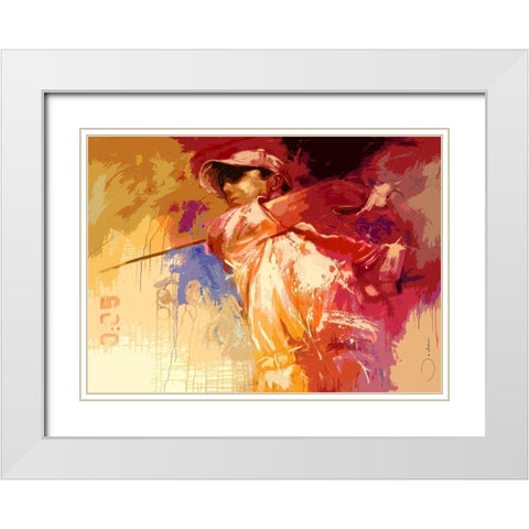 Golf White Modern Wood Framed Art Print with Double Matting by Bakker, Jochem