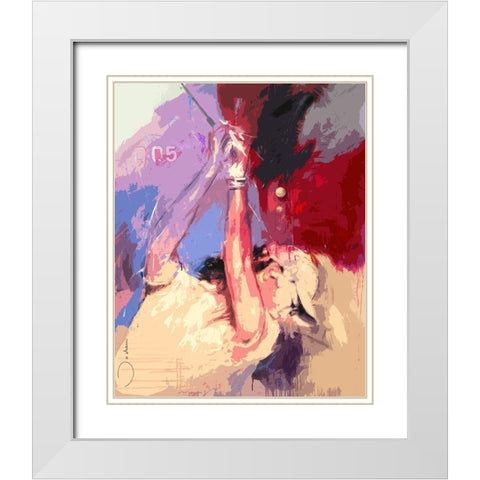 Golf Bogey White Modern Wood Framed Art Print with Double Matting by Bakker, Jochem