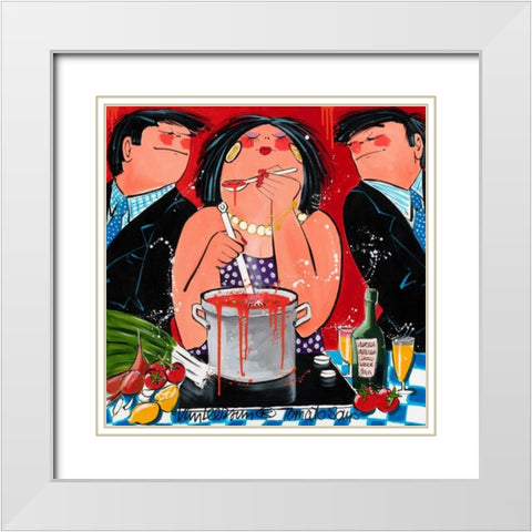Tomatosoup White Modern Wood Framed Art Print with Double Matting by van Leersum, El