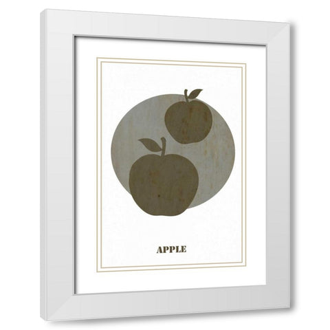 Apples White Modern Wood Framed Art Print with Double Matting by Waltz, Anne