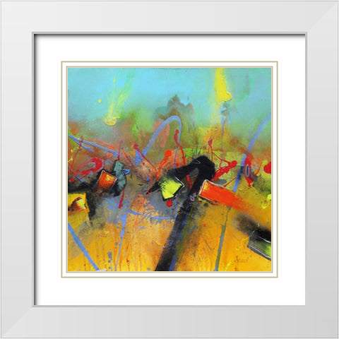Uprising White Modern Wood Framed Art Print with Double Matting by Hansl, Alfred