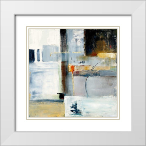 Colorfield IV White Modern Wood Framed Art Print with Double Matting by Danckaert, Bea