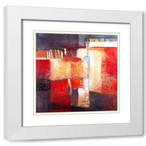 So happy White Modern Wood Framed Art Print with Double Matting by Danckaert, Bea