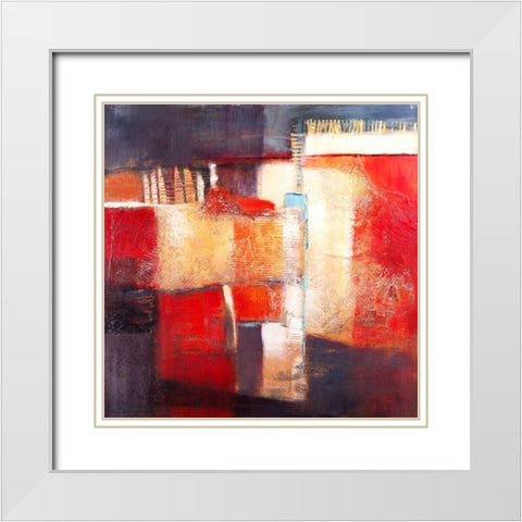 So happy White Modern Wood Framed Art Print with Double Matting by Danckaert, Bea