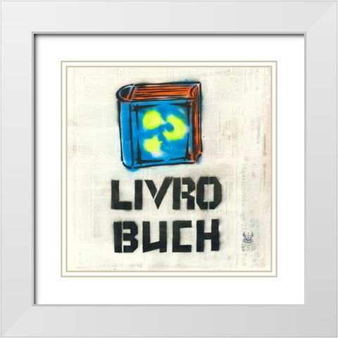Livro White Modern Wood Framed Art Print with Double Matting by Eliot