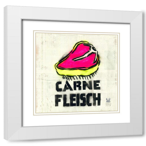 Carne White Modern Wood Framed Art Print with Double Matting by Eliot