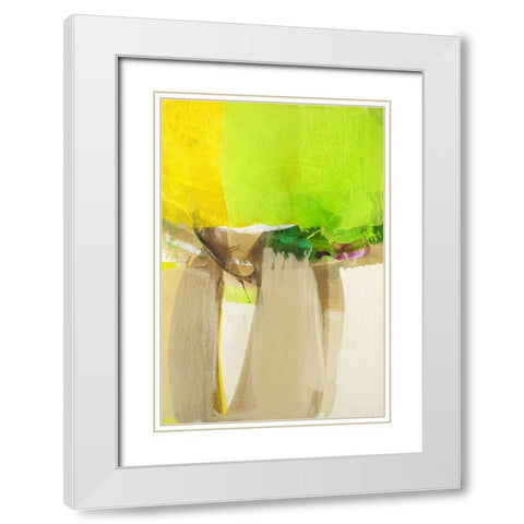 Green Field White Modern Wood Framed Art Print with Double Matting by Ruttkau,El