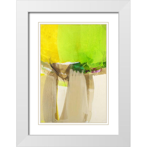 Green Field White Modern Wood Framed Art Print with Double Matting by Ruttkau,El