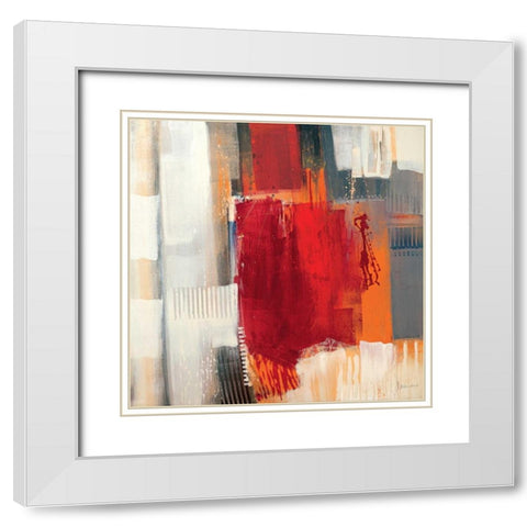 Astratto Colorato I White Modern Wood Framed Art Print with Double Matting by Cusumano, Francesco
