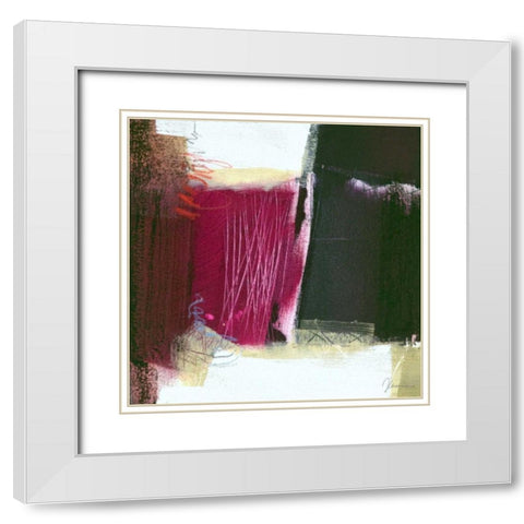 Sfondo I White Modern Wood Framed Art Print with Double Matting by Cusumano, Francesco