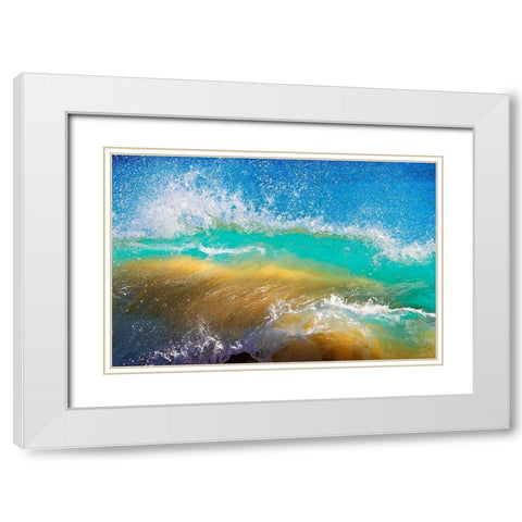 Shorebreak White Modern Wood Framed Art Print with Double Matting by Dürmer, Florian