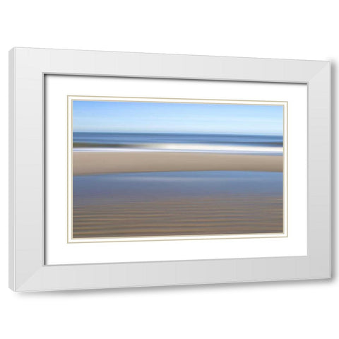 Strand White Modern Wood Framed Art Print with Double Matting by Rossmeissl, Gerhard