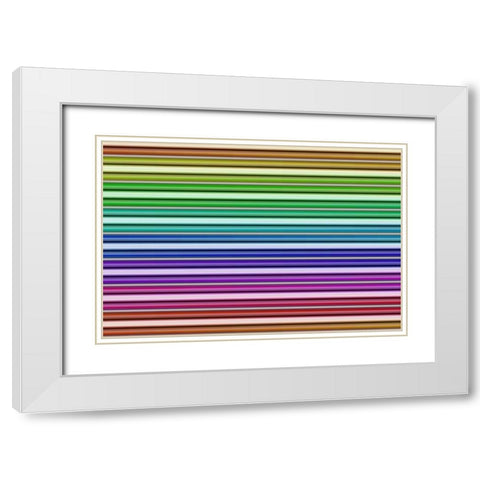 Color Lines II White Modern Wood Framed Art Print with Double Matting by Rossmeissl, Gerhard