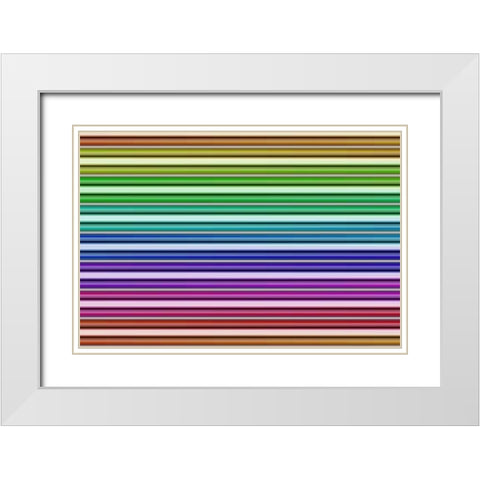Color Lines II White Modern Wood Framed Art Print with Double Matting by Rossmeissl, Gerhard