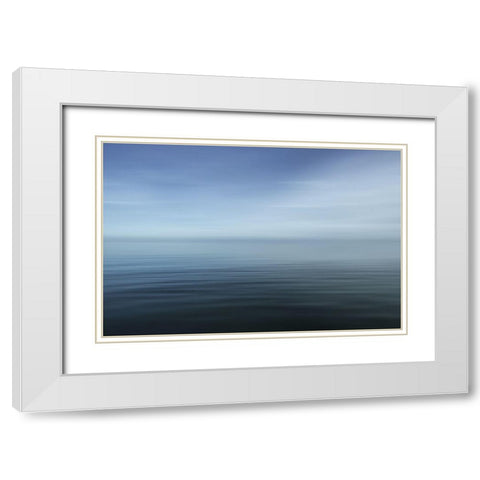 Blue Sea II White Modern Wood Framed Art Print with Double Matting by Rossmeissl, Gerhard
