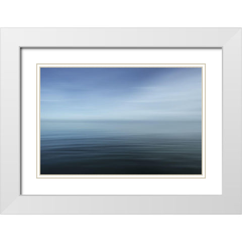 Blue Sea II White Modern Wood Framed Art Print with Double Matting by Rossmeissl, Gerhard