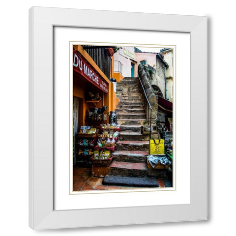 Markttreppe White Modern Wood Framed Art Print with Double Matting by Greiling, Jurgen