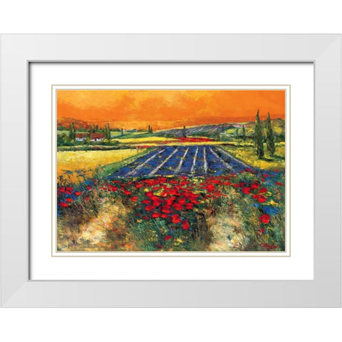 Provence White Modern Wood Framed Art Print with Double Matting by Madjid