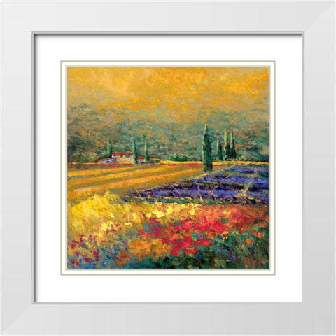 Toskana II White Modern Wood Framed Art Print with Double Matting by Madjid