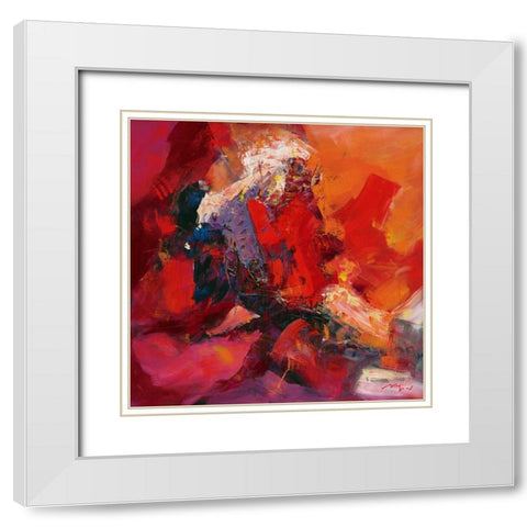 Coloring IV White Modern Wood Framed Art Print with Double Matting by Madjid