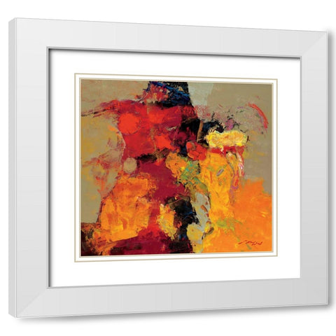 Coloring V White Modern Wood Framed Art Print with Double Matting by Madjid
