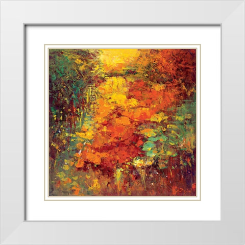 Idyll II White Modern Wood Framed Art Print with Double Matting by Madjid