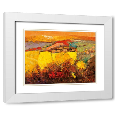 Rapsfeld White Modern Wood Framed Art Print with Double Matting by Madjid