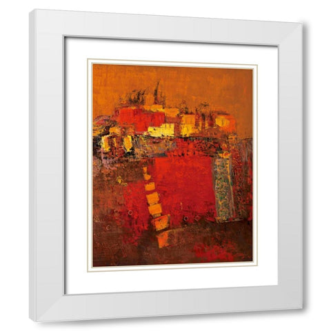 Squares White Modern Wood Framed Art Print with Double Matting by Madjid
