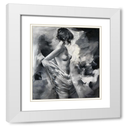 Loveliness I White Modern Wood Framed Art Print with Double Matting by Madjid