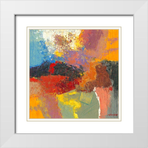 Abstract I White Modern Wood Framed Art Print with Double Matting by Madjid