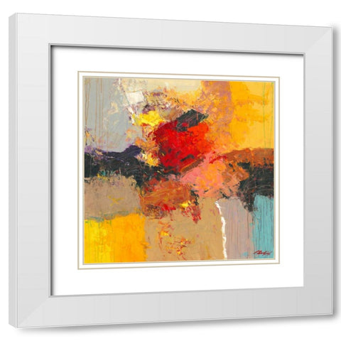 Abstract II White Modern Wood Framed Art Print with Double Matting by Madjid