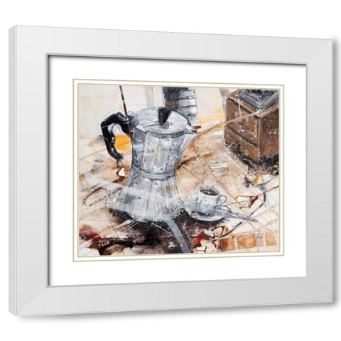 Der Glaube an die Eier White Modern Wood Framed Art Print with Double Matting by Mayer, Norbert