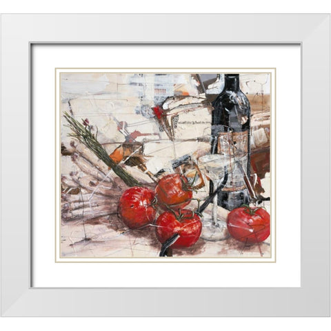 Und sieht die rote Frucht White Modern Wood Framed Art Print with Double Matting by Mayer, Norbert