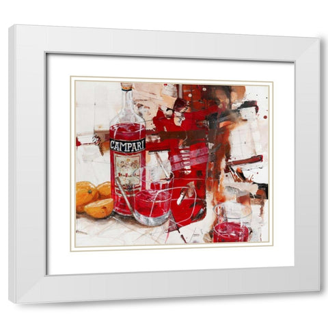 Das Rot, das aus der Flasche kam White Modern Wood Framed Art Print with Double Matting by Mayer, Norbert