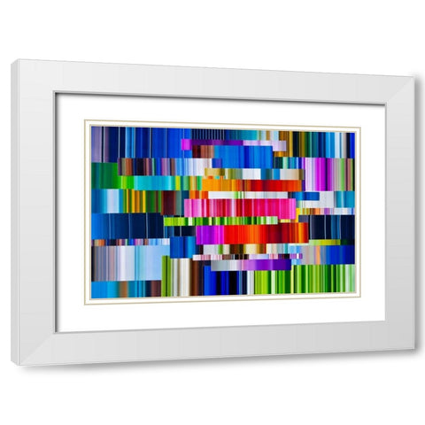 Lichtlinien 708 White Modern Wood Framed Art Print with Double Matting by Klipp, Ortwin