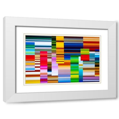 Lichtlinien 299 White Modern Wood Framed Art Print with Double Matting by Klipp, Ortwin