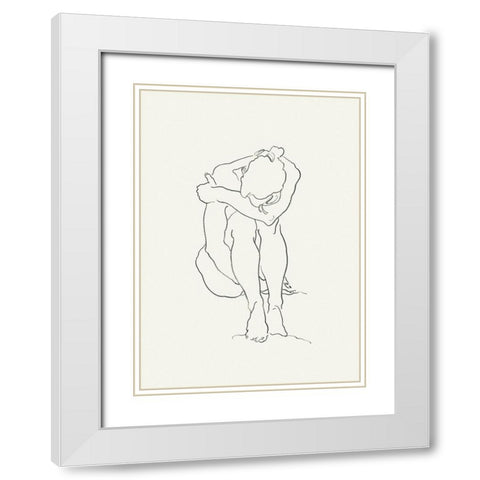 Akt 4 White Modern Wood Framed Art Print with Double Matting by Maier, Werner