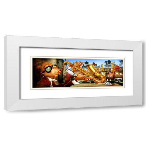 On the roof -2 White Modern Wood Framed Art Print with Double Matting by Alvez, A. - Perez, A.