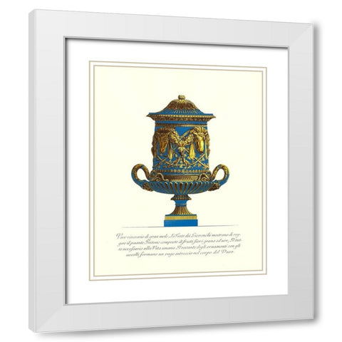 Blue Urn I White Modern Wood Framed Art Print with Double Matting by Piranesi