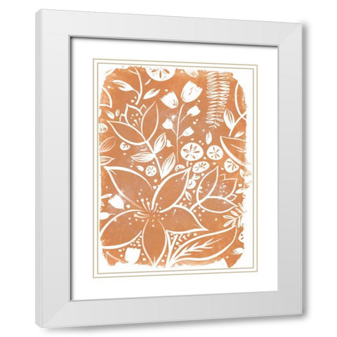 Garden Batik VI White Modern Wood Framed Art Print with Double Matting by Vess, June Erica