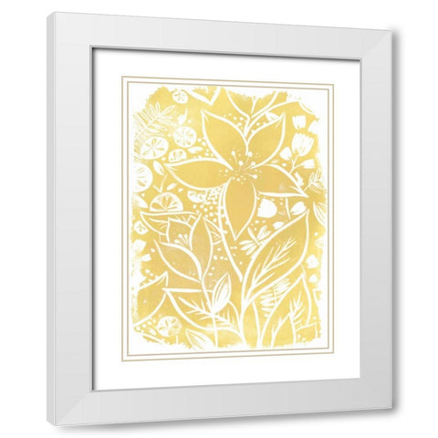 Garden Batik IX White Modern Wood Framed Art Print with Double Matting by Vess, June Erica