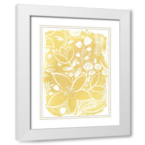 Garden Batik X White Modern Wood Framed Art Print with Double Matting by Vess, June Erica