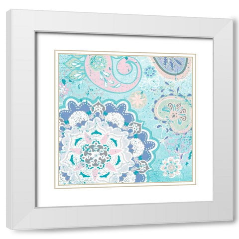 Paisley Faire VI White Modern Wood Framed Art Print with Double Matting by Mark, Leslie